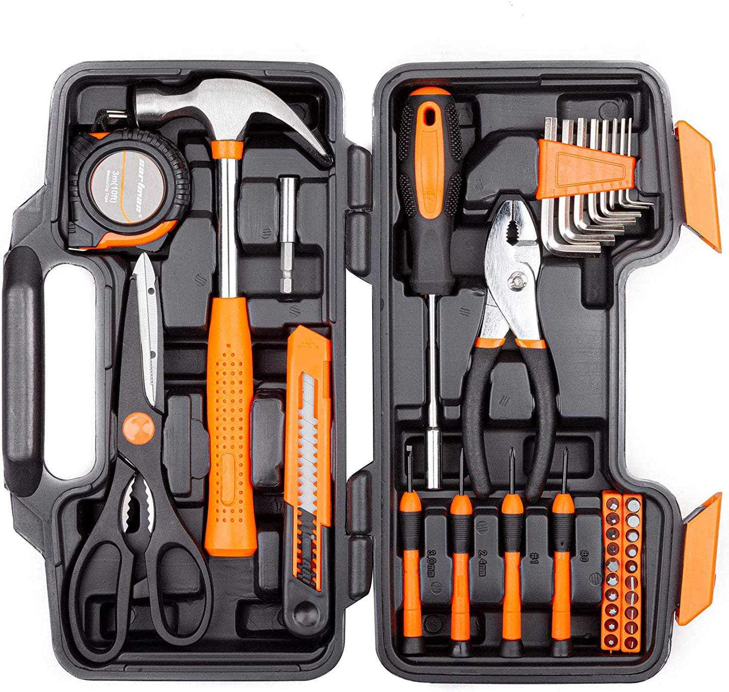 CARTMAN Orange 39-Piece Tool Set - General Household Hand Tool Kit with Plastic Toolbox Storage Case…